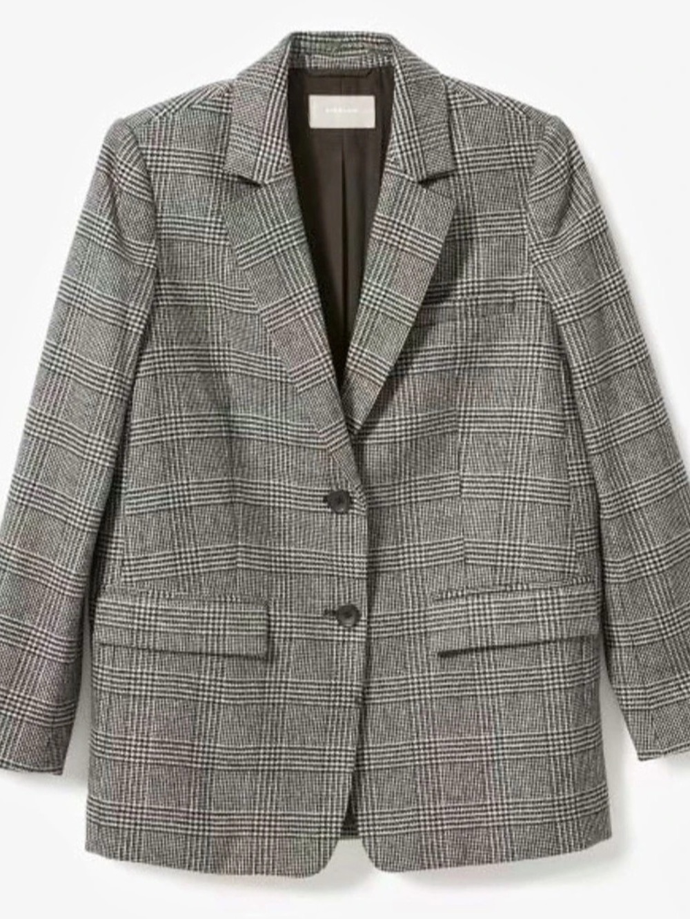 NWOT - Everlane Blazer Women's Plaid Gray & Black